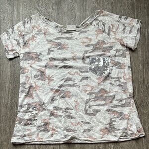Camo Sequin T-Shirt